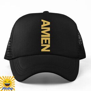 AMEN Foam Trucker Hat Snapback Cap Black